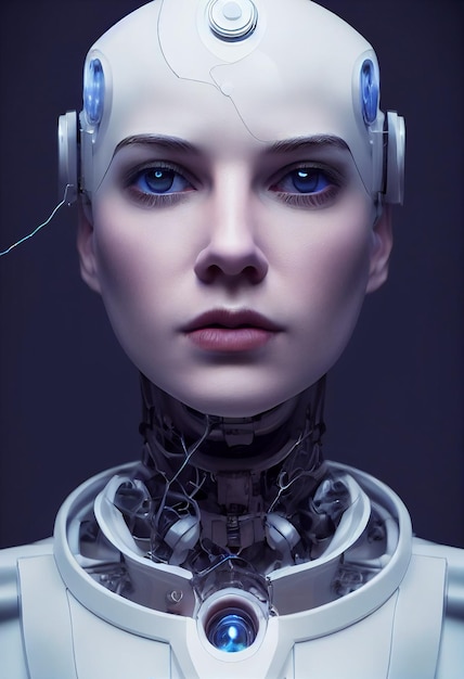 Robotica ciborg umana futuristica