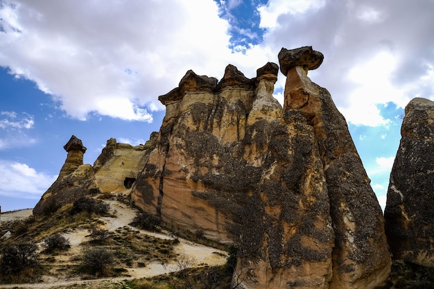 Rocce a forma di fungo in Cappadocia Turchia Montagne a forma di fungo