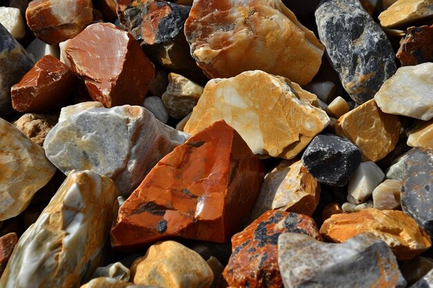 Rocce colorate su sfondo di ghiaia di pietra in vendita