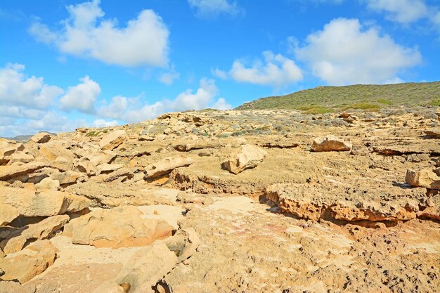 Rocce gialle dalla costa dell'Argentiera Sardegna