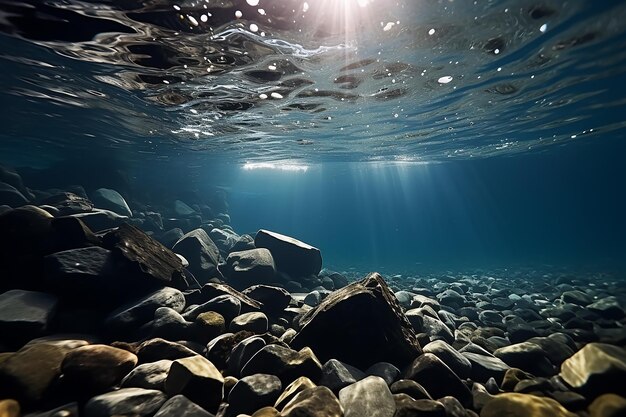 Rocce nel mare Una vista di scena subacquea