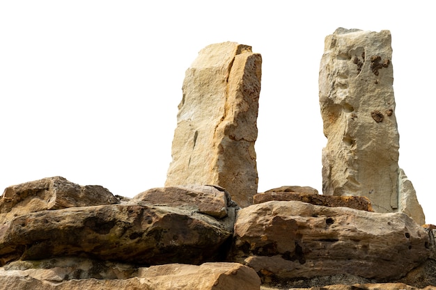 Roccia di montagna isolata.