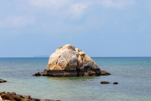 Roccia in mezzo al mare tropicale