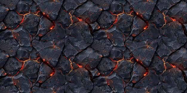 Roccia senza cuciture con motivi di vene di lava tessuto di terra rotta tileable ottimo per la progettazione di videogiochi