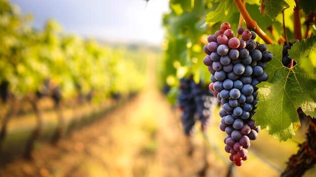 Roda di uve da vino blu mature pronte per il raccolto Copia spazio