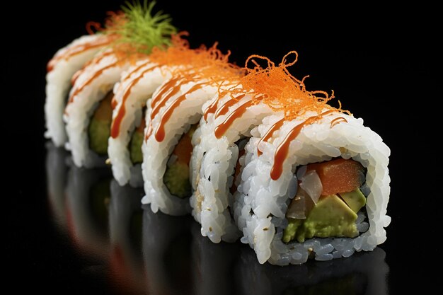 Rollo di sushi con salmone