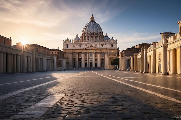 Roma, città del Vaticano all'alba