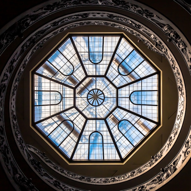 ROMA, ITALIA - CIRCA SETTEMBRE 2020: La famosa scala a chiocciola con doppia elica realizzata da Giuseppe Momo nel 1932. Musei Vaticani.