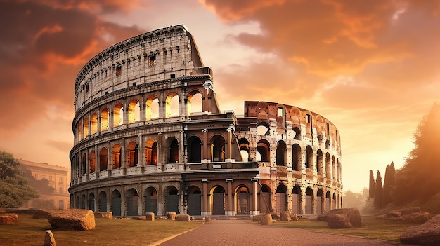 Roma Italia Il Colosseo o il Colosseo all'alba