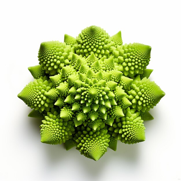 romanesco_vegtable_from_above_white_background