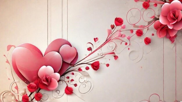 Romantico e bellissimo design di sfondo con concetto di cuore di felice giorno di San Valentino