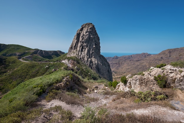 Roque Agando nell&#39;isola di La Gomera, Isole Canarie, Spagna.