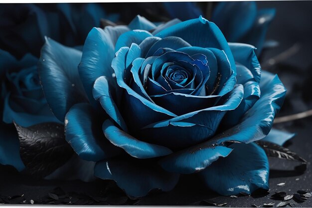 Rosa blu su sfondo scuro Rosa blu su sfondo scuro