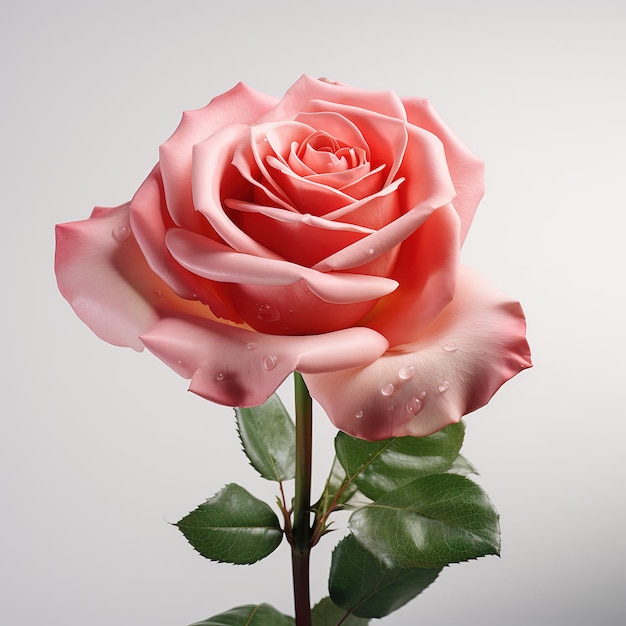Rosa isolato su sfondo bianco