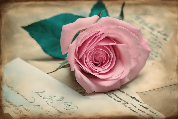 rosa rosa su sfondo vintagerosa rosa su sfondo vintagerose rosa sulla vecchia carta