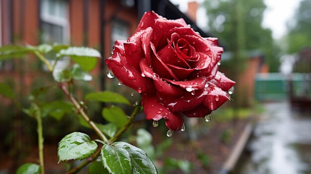 rosa rossa da vicino immagine fotografica creativa ad alta definizione