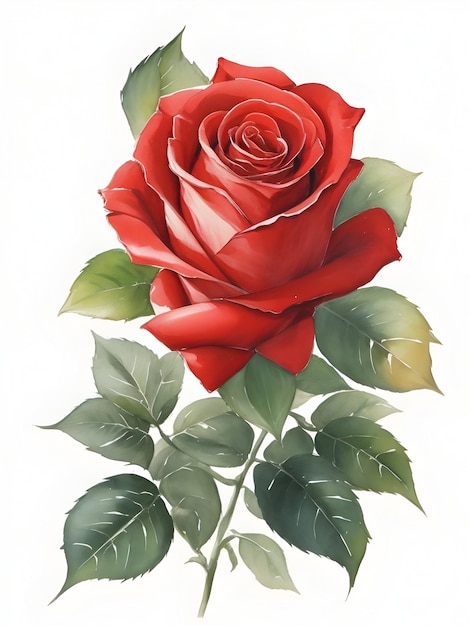 Rosa rossa dipinta