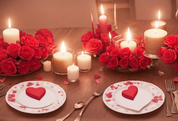 rosa rossa e candele