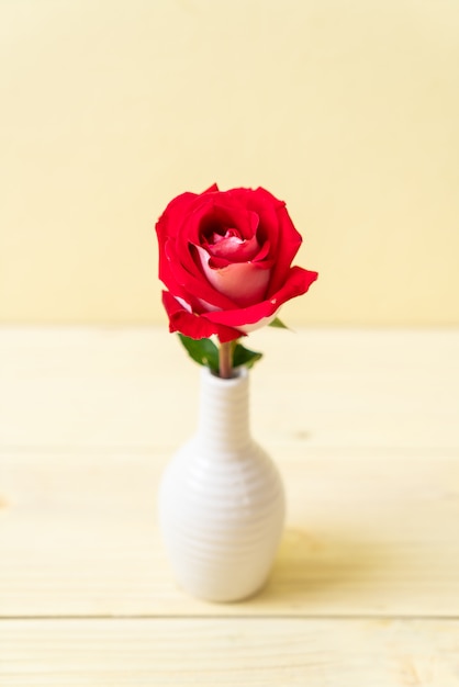 rosa rossa su legno