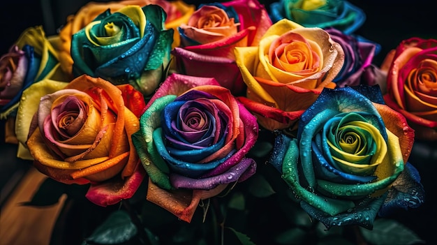 rose arcobaleno