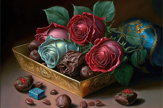 Rose e cioccolatini per San Valentino