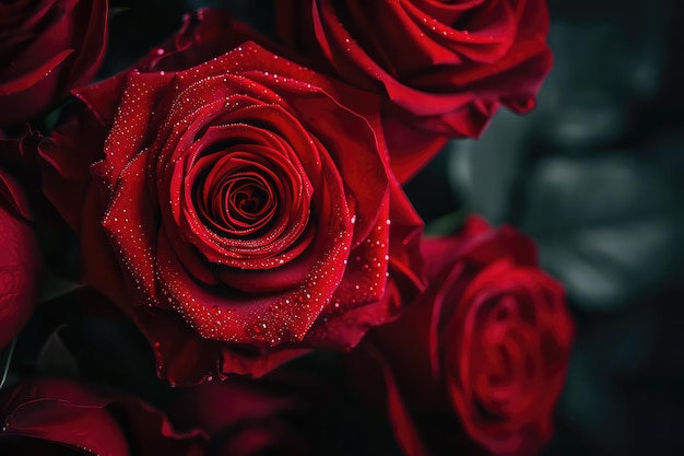 Rose fresche di colore rosso scuro