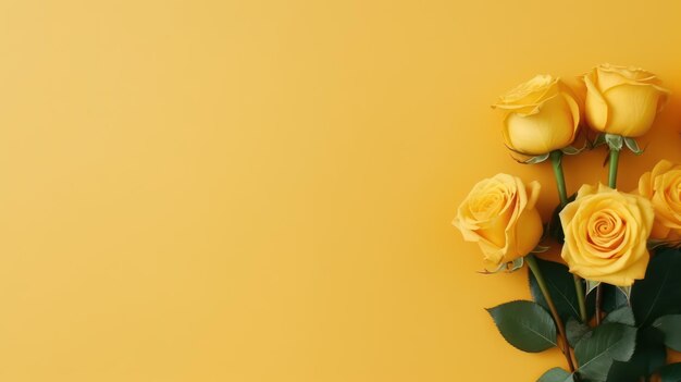Rose gialle vibranti in una cornice luminosa generata dall'AI