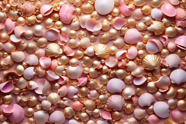 Rose gold Pearl Seashell Background Pearl Seashell Background Gold Pearl Background Pearl Wallpaper Seashell Wallpaper AI Generative