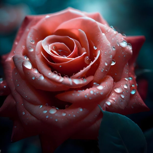 Rose rosa con gocce d'acqua carta da parati di Ai