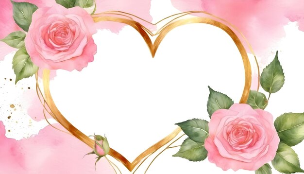Rose rosa cornice d'amore sfondo floreale
