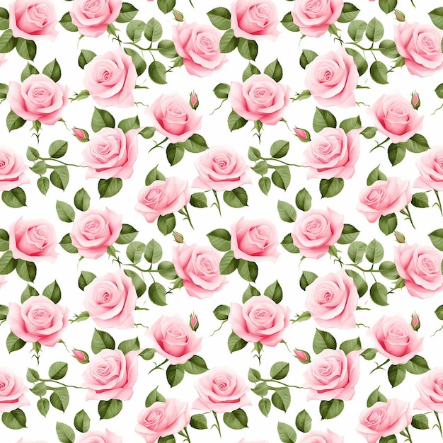 rose rosa fresche sfondo a pattern senza cuciture