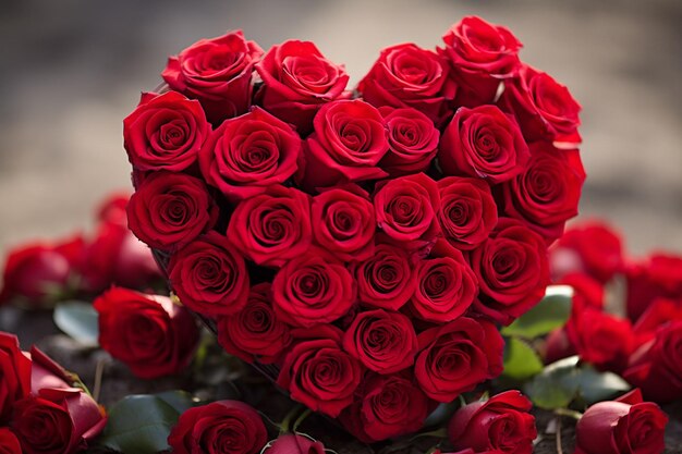 Rose rosse a forma di cuore