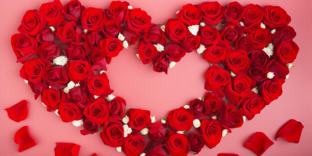 Rose rosse a forma di cuore