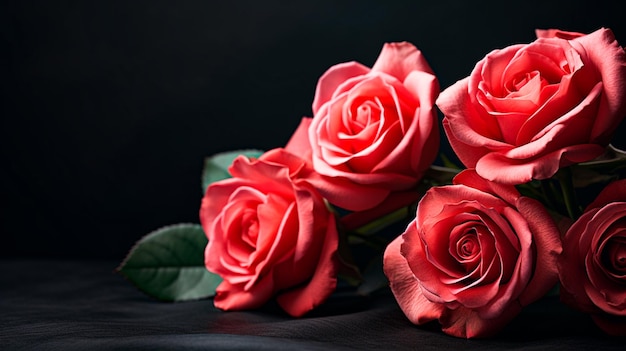 Rose rosse a sfondo nero