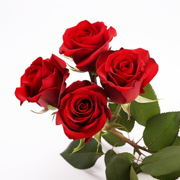 rose rosse con sfondo bianco di alta qualità ultra