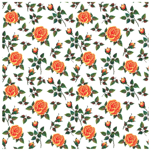 Rose rosse e gialle ClipArt ad acquerello