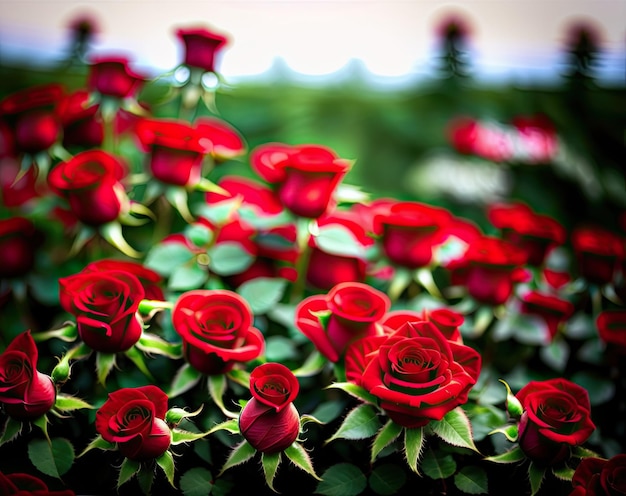 rose rosse nel giardino