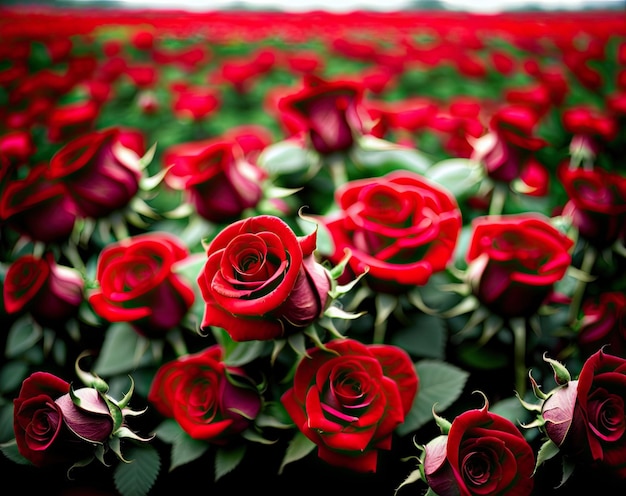 rose rosse nel giardino