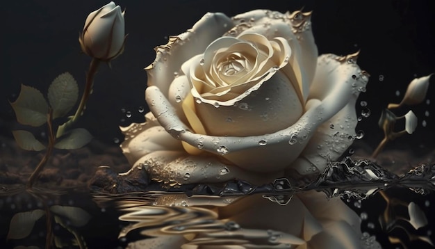 Rose with love bellissimo fiore d'amore fiore backgroundGenerative AI