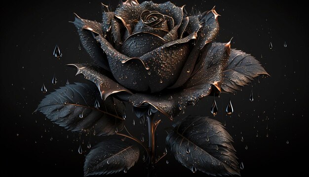 Rose with love bellissimo fiore d'amore fiore backgroundGenerative AI