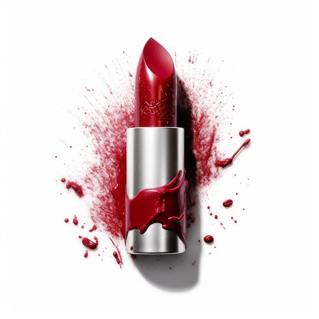 rossetto cosmetico rosso isolato