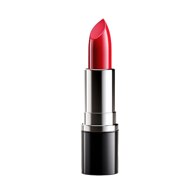 Rossetto rosso aperto su sfondo bianco Elemento per il design nel trucco e nella pubblicità di bellezza AI