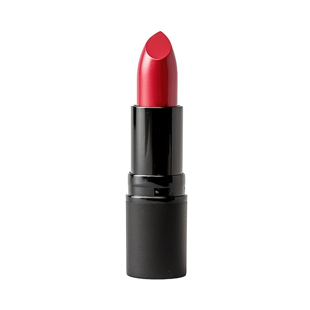 Rossetto rosso aperto su sfondo bianco Elemento per il design nel trucco e nella pubblicità di bellezza AI