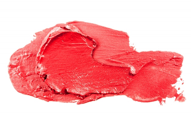 Rossetto rosso su sfondo bianco