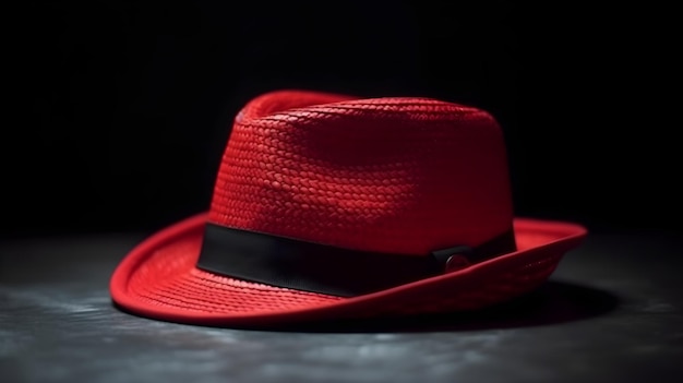 Rosso alla moda elegante cappello fedora studio girato su isolato su sfondo bianco