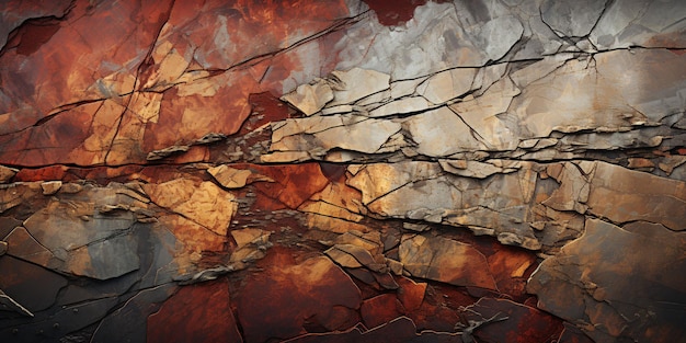 Rosso e marrone pietra ruvida Texture di sfondo Sfondo di superficie rocciosa IA generativa