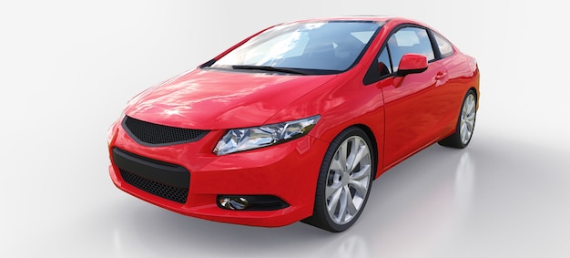 Rosso piccola auto sportiva coupé rendering 3d