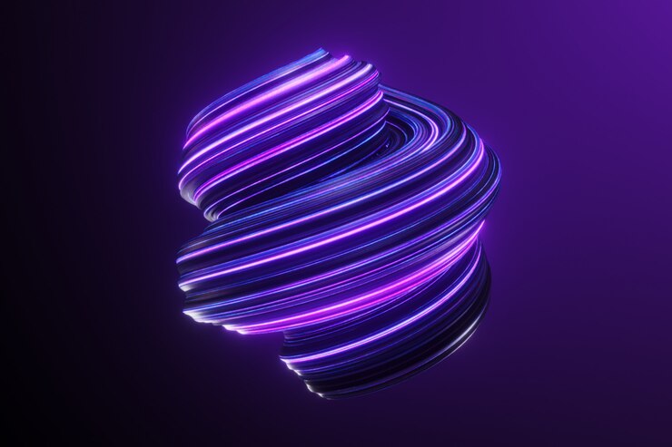 Photo rotating twisted shape on a simple background