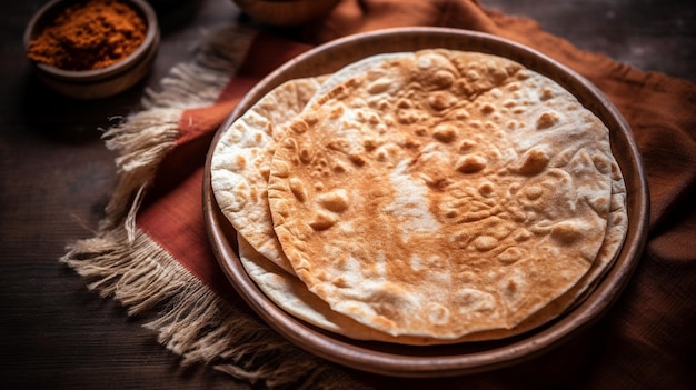 Roti indiani fatti in casa o pane indiano Chapati