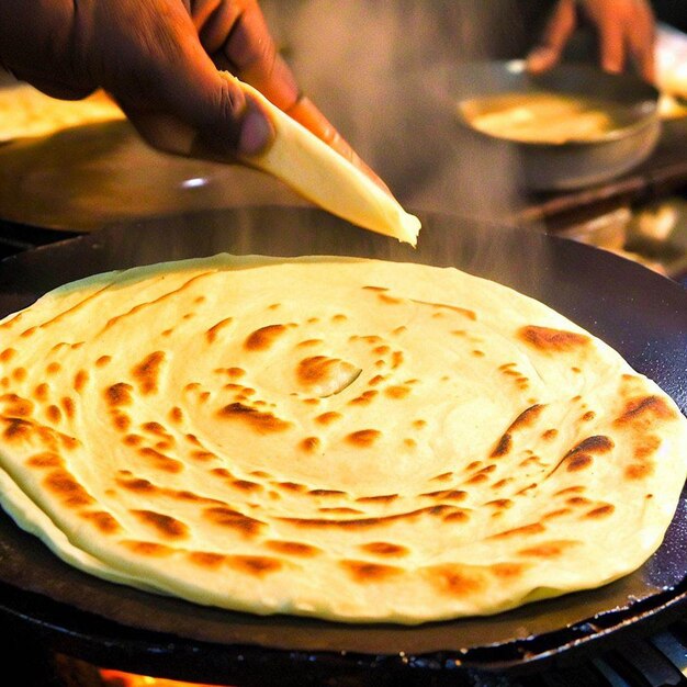 Roti indiano o pane cotto in padella